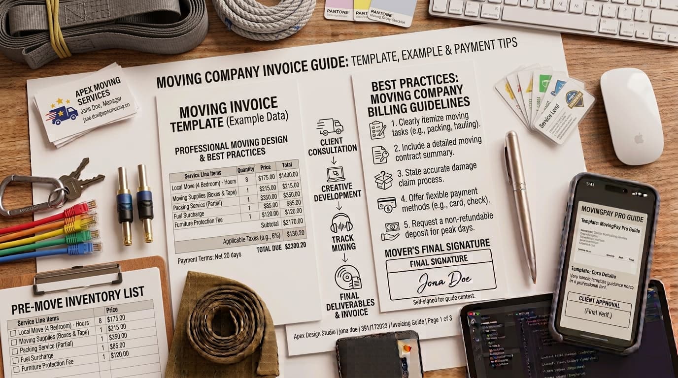 Moving Company Invoice Template: Guide and Example — ToolNimbly article cover