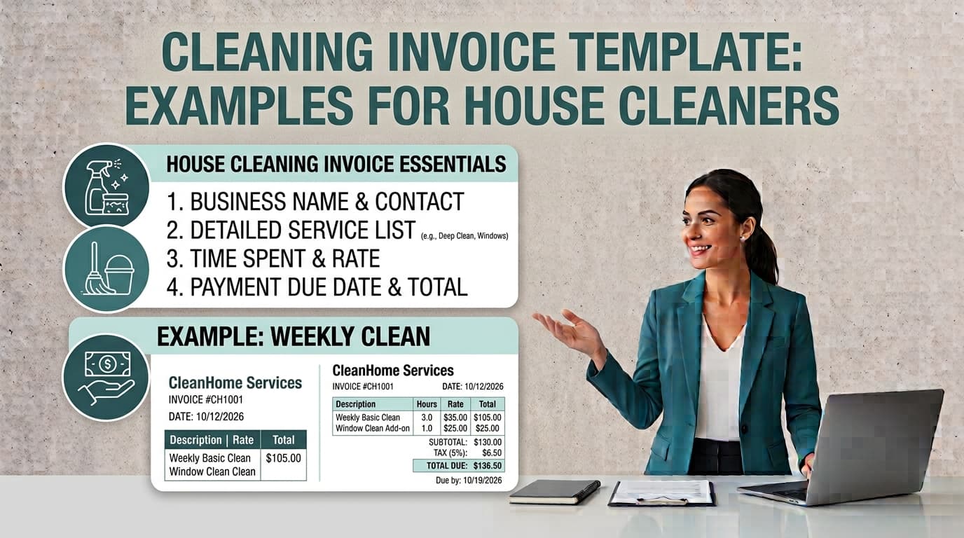 Cleaning Invoice Template: Examples for House Cleaners — ToolNimbly article cover