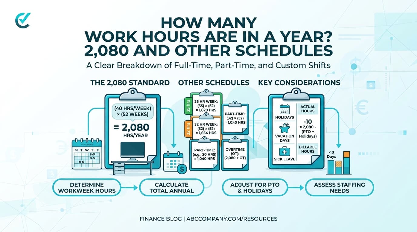 How Many Work Hours Are in a Year? 2,080 and Other Schedules — ToolNimbly article cover
