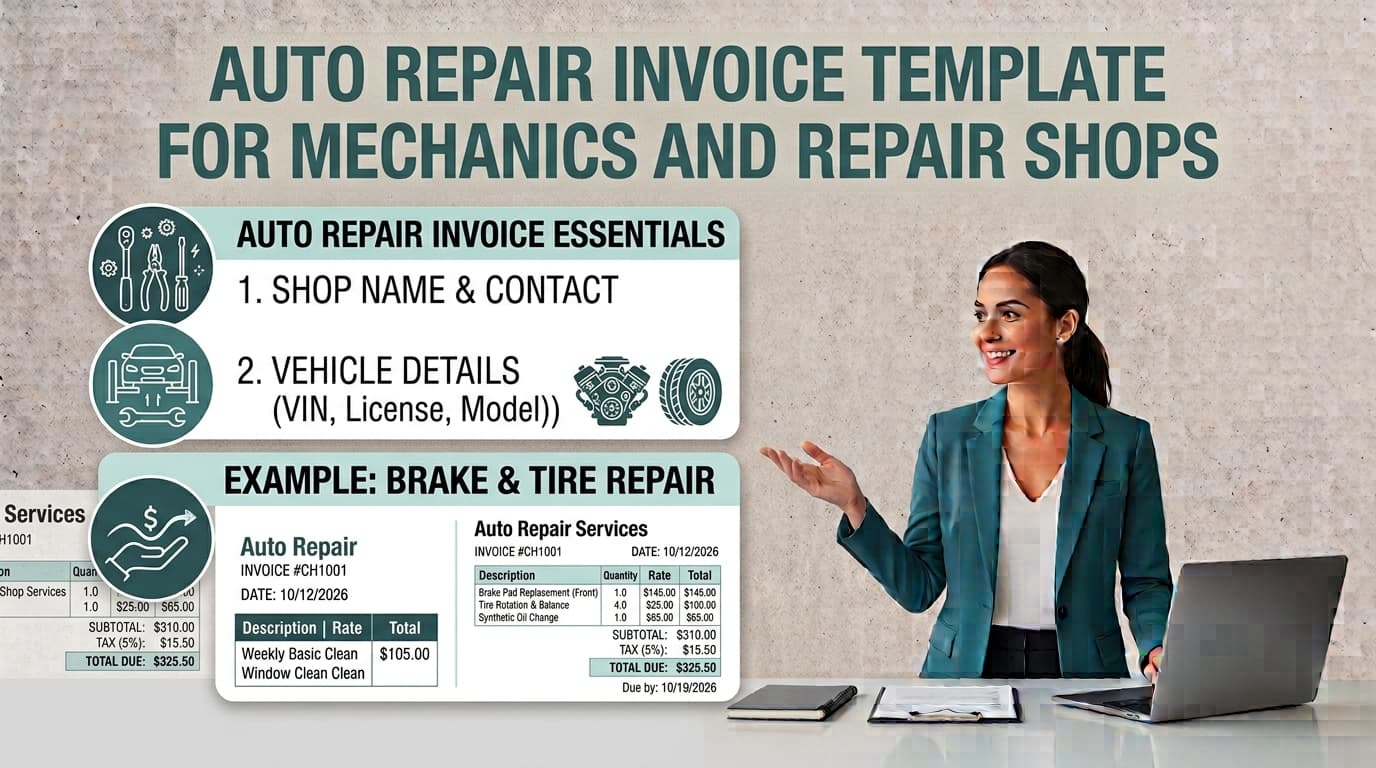Auto Repair Invoice Template for Mechanics and Repair Shops — ToolNimbly article cover