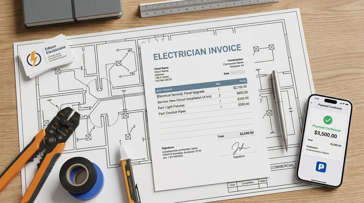 Electrician Invoice Template: What to Include + Sample — ToolNimbly article cover