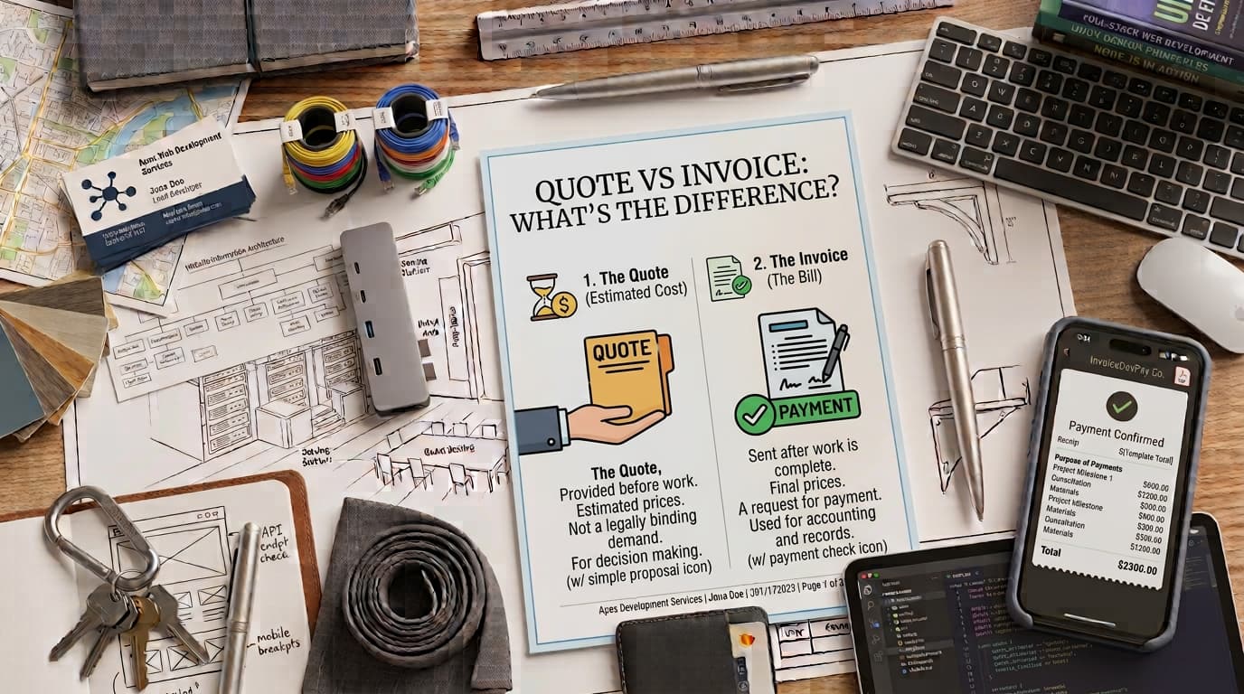 Quote vs Invoice: What’s the Difference? — ToolNimbly article cover