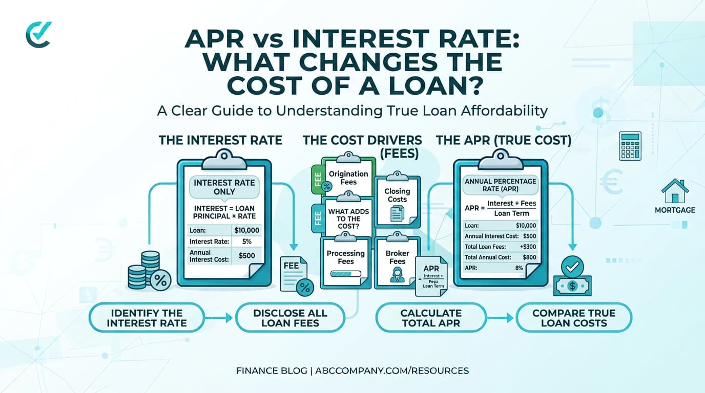 APR vs Interest Rate: What Changes the Cost of a Loan? — ToolNimbly article cover