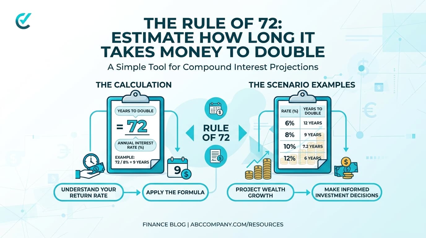 The Rule of 72: Estimate How Long It Takes Money to Double — ToolNimbly article cover